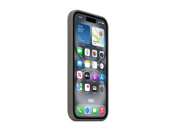 Apple Silikon Case mit MagSafe grau iPhone 16