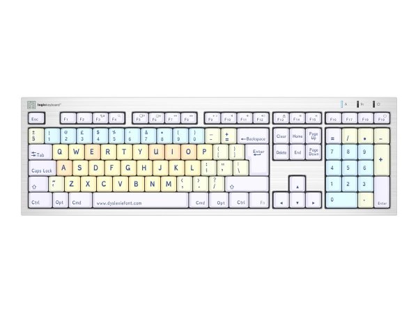 Logickeyboard Dyslexie Keyboard ALBA UK MAC LKB-DYSLEX-CWMU-UK - Tastiera - QWERTY