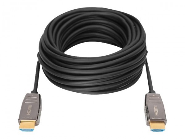 DIGITUS Cavo ibrido in fibra ottica HDMI AOC - UHD 8K - 30 m - 30 m - HDMI tipo A (Standard) - HDMI