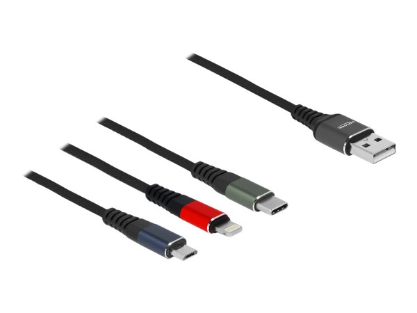 Delock USB Ladekabel 3 in 1 für Lightning Micro Type-C - Cavo - Digitale/dati