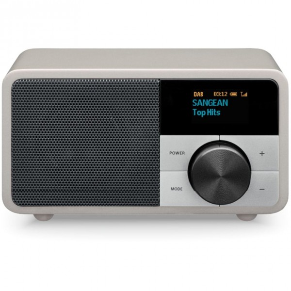 Sangean Electronics Genuine Mini DDR-7 Tischradio DAB+ UKW AUX Bluetooth Silber