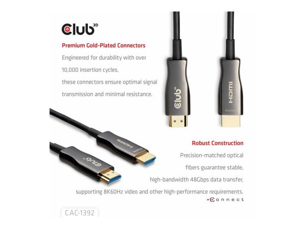 Club 3D HDMI Hybrid AOC Kabel 8K60Hz/4K120Hz - Cavo - Digitale/display/video