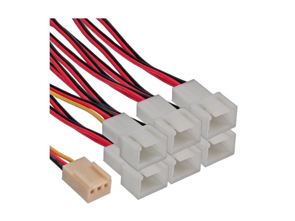 InLine Cavo alimentazione ventole da 3pin Fan F - 6x 3pin Fan M - 0,15m
