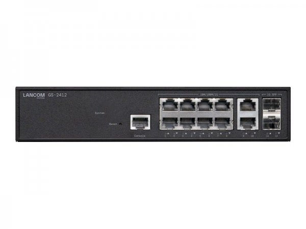 Lancom GS-2412 - Switch - managed - 10 x/1000+ 2 1 Gigabit SFP - Interruttore - 0,1 Gbps