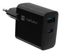 natec RIBERA GAN CHARGER 1x USB-A+ 1x USB-C 45W BLACK