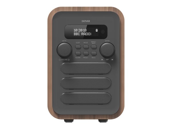 Inter Sales Denver DAB-48GREY - Personale - Digitale - DAB+ - FM - 2,5 W - 3,5 mm - Grigio - Legno