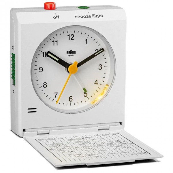 Braun BC Quarz-Klappwecker wei