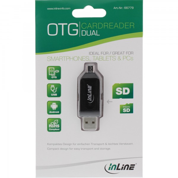 InLine OTG Card Reader Dual - lettore schede SD e microSD - Android e PC