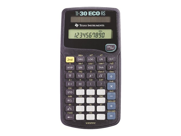TI TI-30 ECO RS - Tasca - Calcolatrice scientifica - 10 cifre - 1 linee - Solare - Nero
