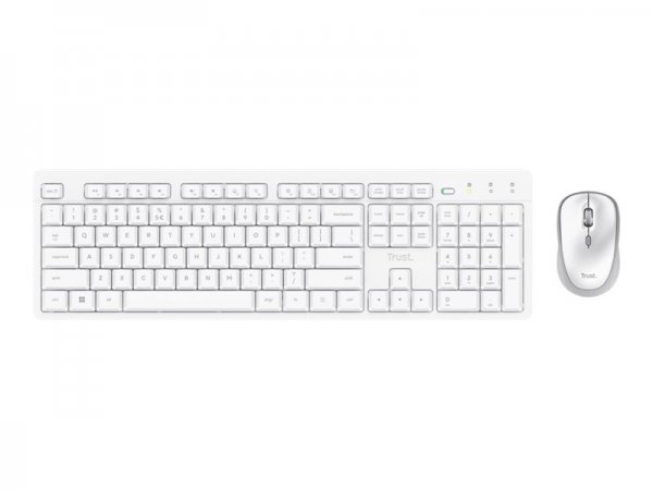 Trust Ody II Stilles kabelloses Tastatur-Maus-Set - Weiß US - Tastiera - 1600 dpi