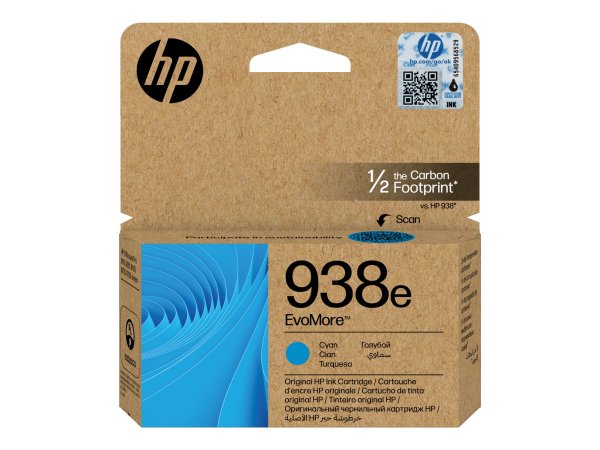 HP 938e EvoMore Cyan Original Ink Cartridge - Originale - Cartuccia di inchiostro