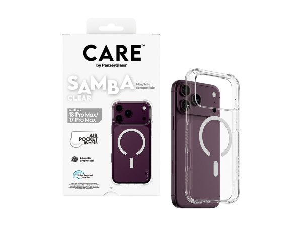 PanzerGlass CARE by Samba Case Transparent m. Weiß MagSafe iPhone 17 Pro