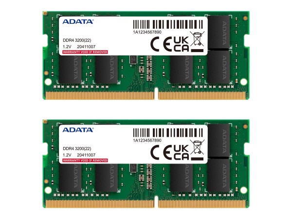 ADATA SO-DIMM DDR4-3200 Dual-Kit gruen AD4S32008G22-DTGN - - DDR4 - 16 GB - DDR4