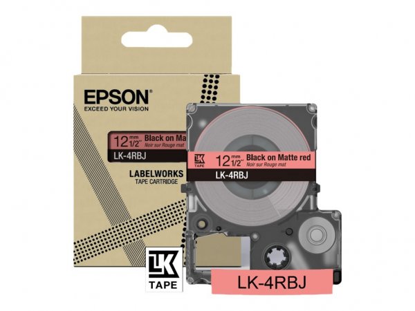 Epson LabelWorks LK-4RBJ - Schwarz auf mattrot - Rolle 1.2 cm x 8 m 1 Kassette n