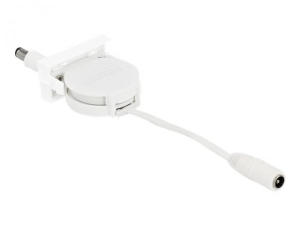 Delock Cavo retrattile di alimentazione Easy 45 Module DC 5,5 x 2,1 mm femmina / maschio bianco - 0,