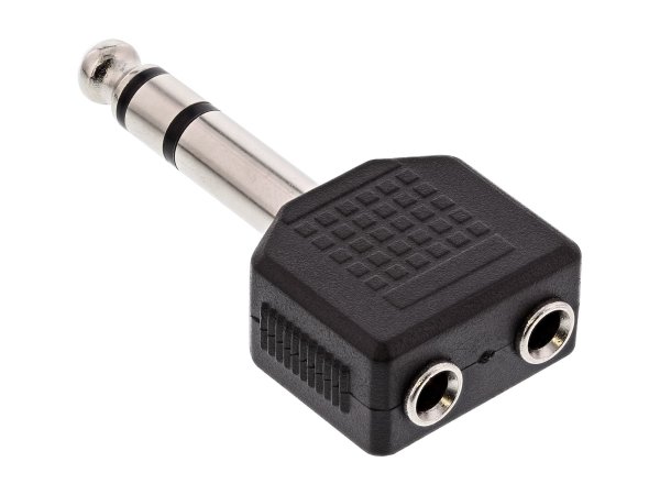 InLine Sdoppiatore Audio Stereo - 6,3mm Jack maschio a 2x 3,5mm Jack femmina