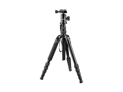 mantona DSLM Travel - 3 gamba/gambe - Nero - 143 cm - 1,3 kg