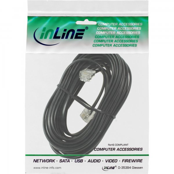 InLine Cavo Modulare telefonico - RJ11 6P/4C maschio a RJ11 6P/4C maschio - 6m