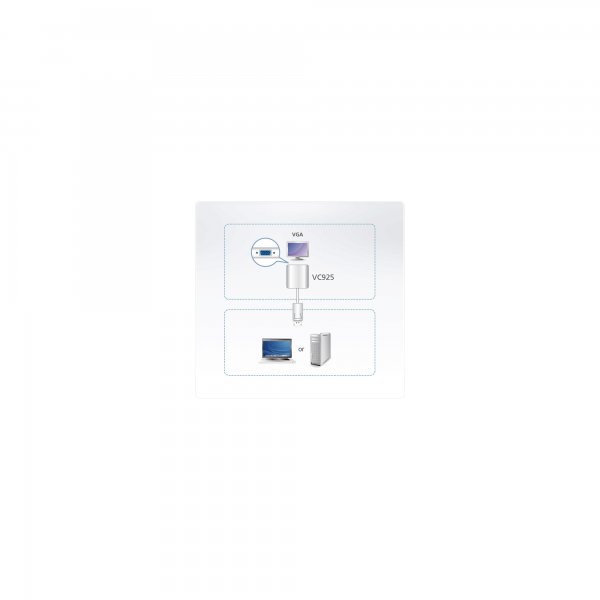 ATEN VC925 - Videokonverter - VGA - DisplayPort - Adattatore - Digitale/display/video