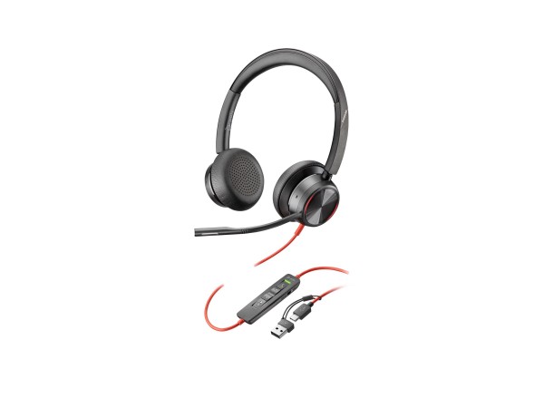 Poly HP Poly Cuffie stereo Poly Blackwire 8225 con connettore USB-C + adattatore USB-C/A - 187 g