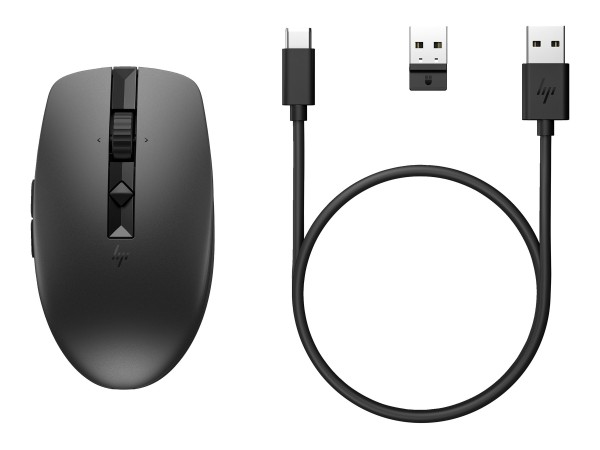 HP Mouse multi-dispositivo ricaricabile 715 - Ambidestro - RF senza fili + Bluetooth - 3000 DPI - Ne