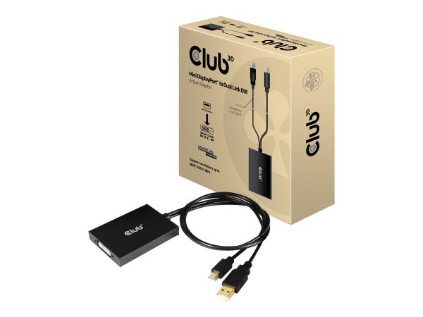 Club 3D cac-1130 - 0,6 m - MiniDP/USB-A - DVI-D - Maschio - Femmina - Oro