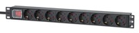 Intellinet 715133 - 1U - Alluminio - Nero - 9 presa(e) AC - Tipo F - Tipo F