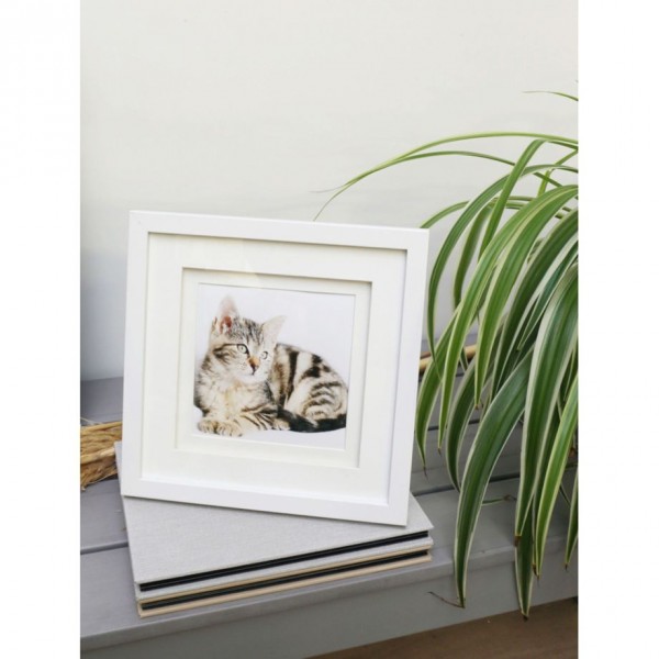 Deknudt S65KK1 weiß 13x13 Holz doppeltes Passepartout