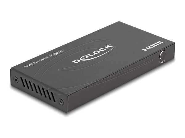 Delock Interruttore HDMI 3 x HDMI in 1 x uscita HDMI 8K 60 Hz - HDMI - Metallo - Nero - 144 Hz - 384