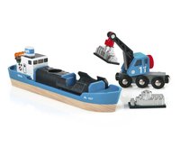 BRIO World Containerschiff mit Kranwagen