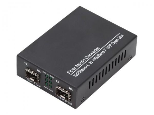 DIGITUS Media converter Gigabit modalità multipla/modalità singola SFP - 1000 Mbit/s - 1000Base-X -