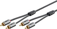 Goobay 65295 - 2 x RCA - Maschio - 2 x RCA - Maschio - 5 m - Nero - Argento