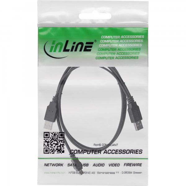 InLine Cavo USB Y Mini - 2x USB-A a Mini-B (5 pin) - 1 m