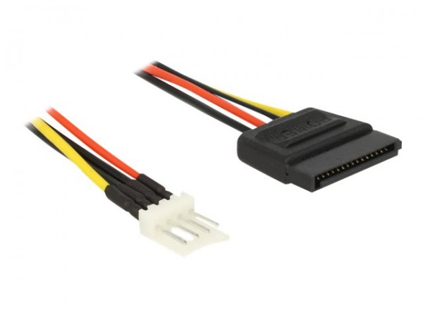 Delock 0.24m SATA 15p / 4p - 0,24 m - SATA a 15 pin - 4-pin PWM - Maschio - Maschio - Dritto