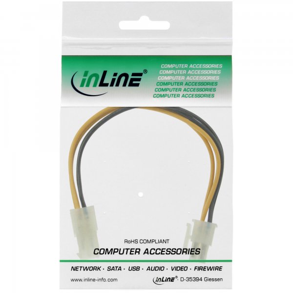 InLine Cavo di alimentazione int. da 4pin 12V M a 4pin 12V M - 0,20m