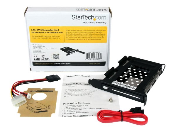 StarTech.com Alloggiamento disco rigido rimovibile SATA 2,5'' per slot di espansione PC - 6,35 cm (2