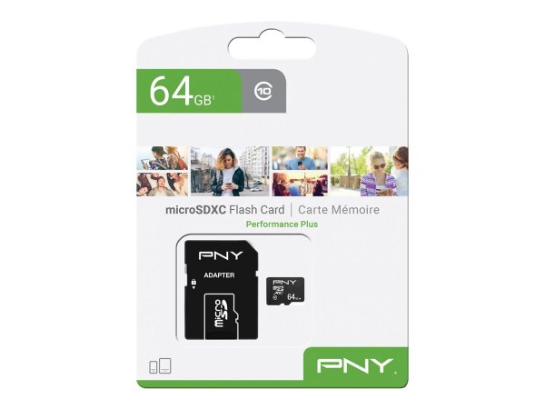 PNY Performance Plus - 64 GB - MicroSDXC - Classe 10 - Nero