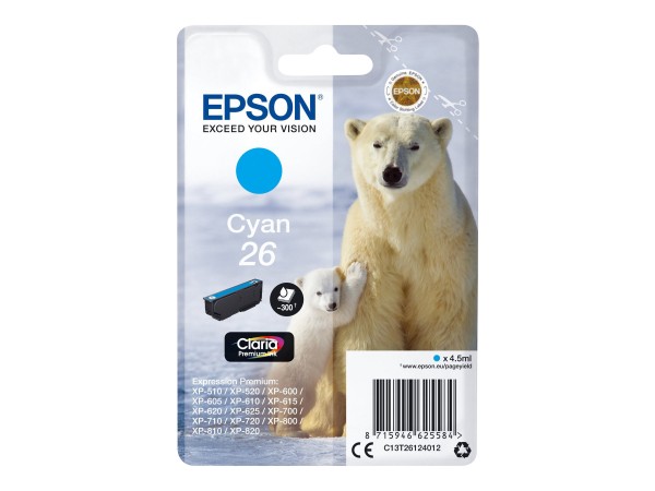 Epson Tintenpatrone C13T26124012 26 cyan - Originale - Cartuccia di inchiostro