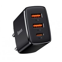 Baseus Compact Quick Charger 2xUSB USB-C PD 30W Black