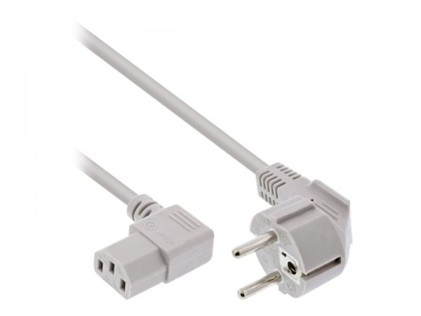 InLine Cavo alimentazione spina Tedesca presa C-13 - 90° D - grigio - 0,5m