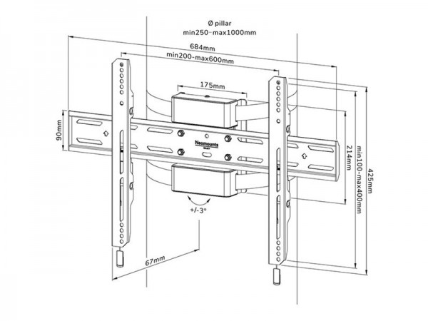 Neomounts WL30S-910BL16 Säulenhalterung