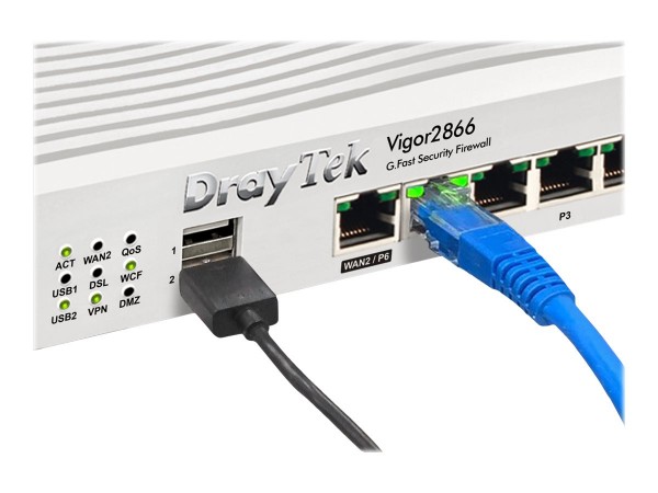 Draytek Vigor 2866: Gfast Modem-Firewall - WAN Ethernet - Gigabit Ethernet - Grigio
