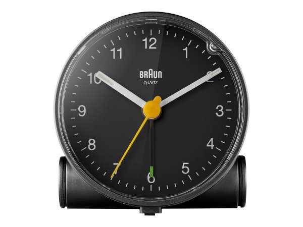 Braun BC01 - Sveglia al quarzo - Rotondo - Nero - Bianco - 12h - Analogico - Batteria