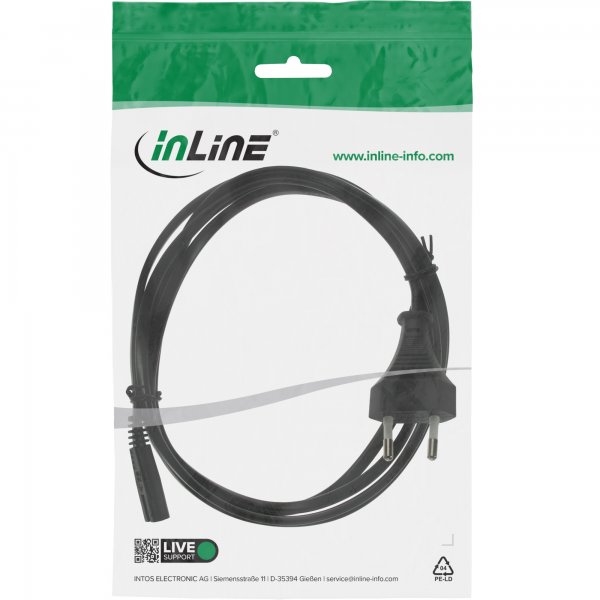 InLine Cavo alimentazione Spina Europlug CEE 7/16 a Presa IEC-320-C7 - 1m