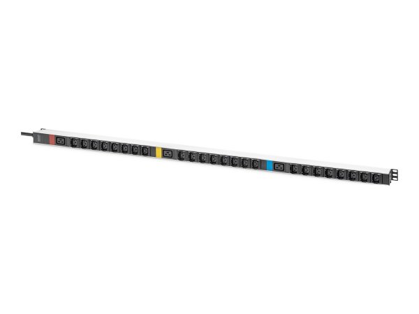 DIGITUS PDU IT di base - trifase 16 A - 24 x C13 - 3 x C19 - cavo di alimentazione da 3 m - connetto