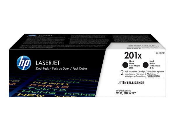 HP Confezione da 2 cartucce toner nero originale ad alta capacità LaserJet 201X - 5600 pagine - Nero