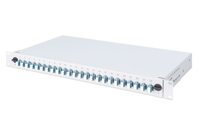 DIGITUS LWL Spleißbox 1HE bestückt 24x LC DX OS2