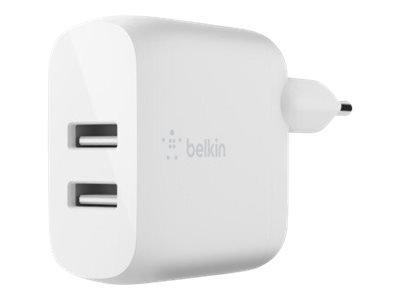 Belkin CARICABATTERIE 2 PORTE USB-A 12W - Interno - AC - 4,8 A - Bianco