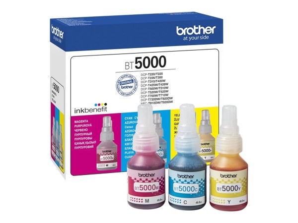 Brother BT5000CLVAL - Ciano - Magenta - Giallo - 48,8 ml - 3 pz - 5000 pagine - Confezione combo