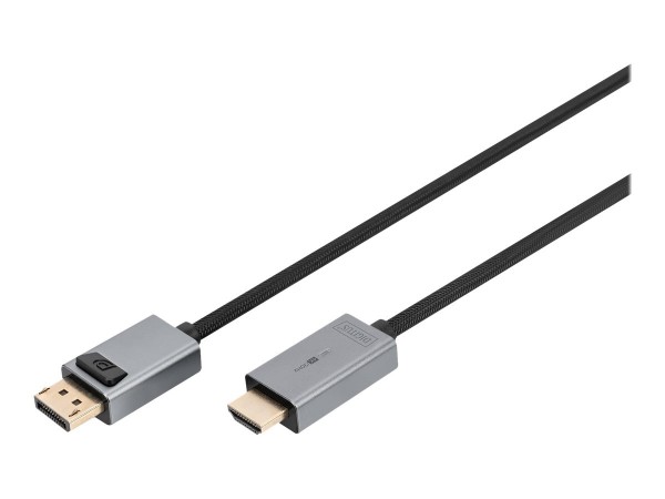 DIGITUS Cavo adattatore DisplayPort 4K - DP - HDMI tipo A - 1,8 m - DisplayPort - Maschio - Maschio